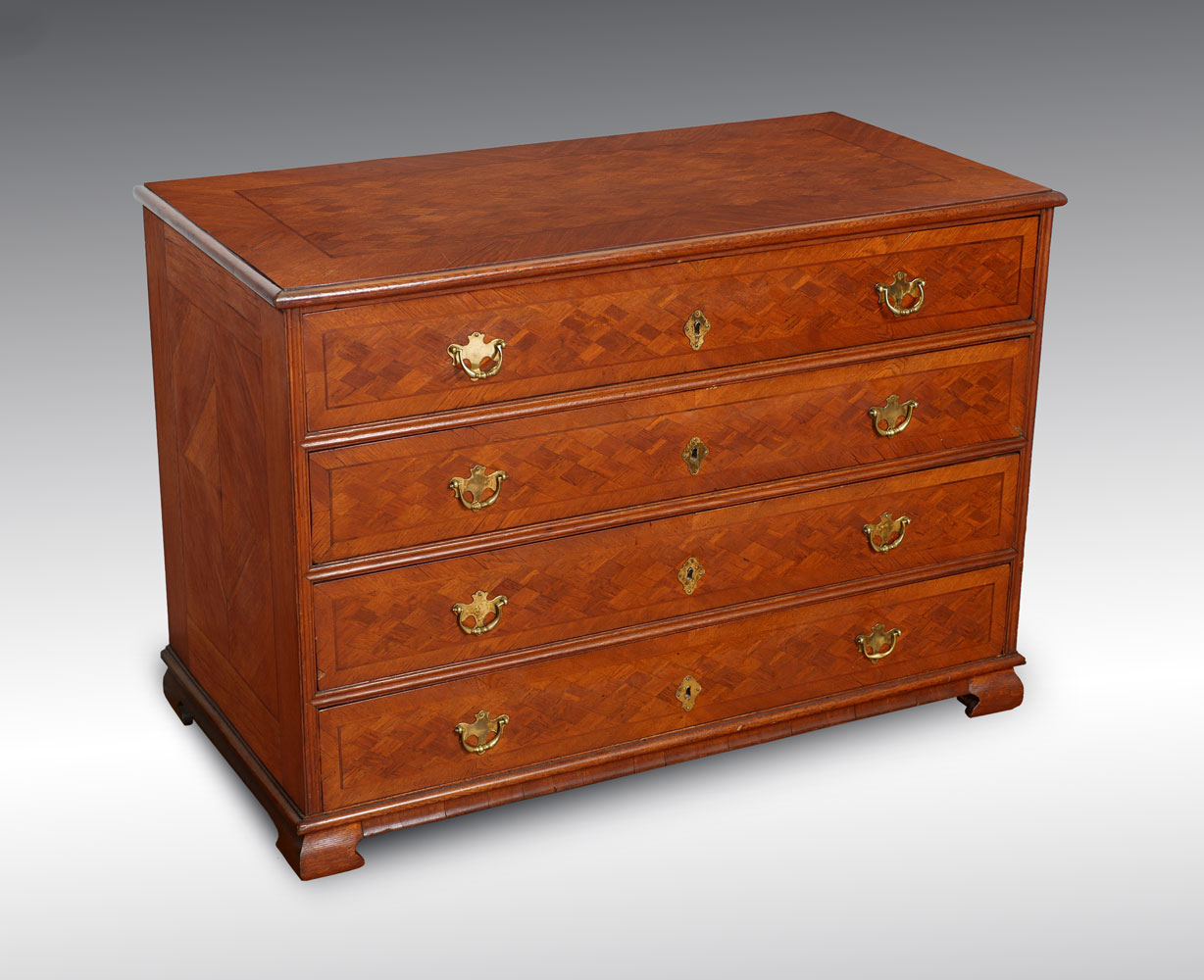 4 DRAWER PARQUETRY INLAID CHEST  36e688