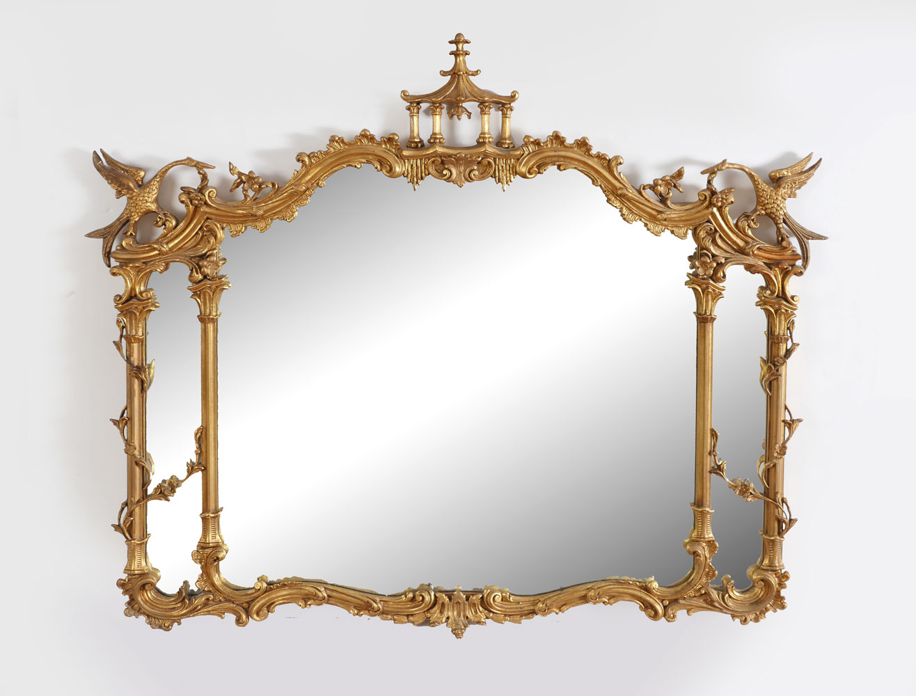 GILT CHINESE CHIPPENDALE MIRROR  36e6a3