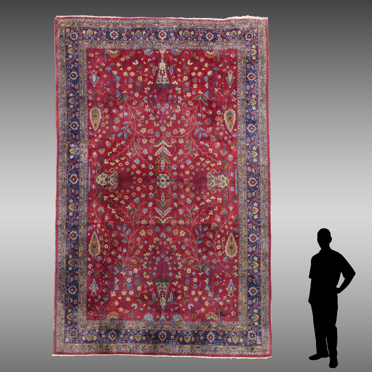 SEMI-ANTIQUE PERSIAN HAND KNOTTED
