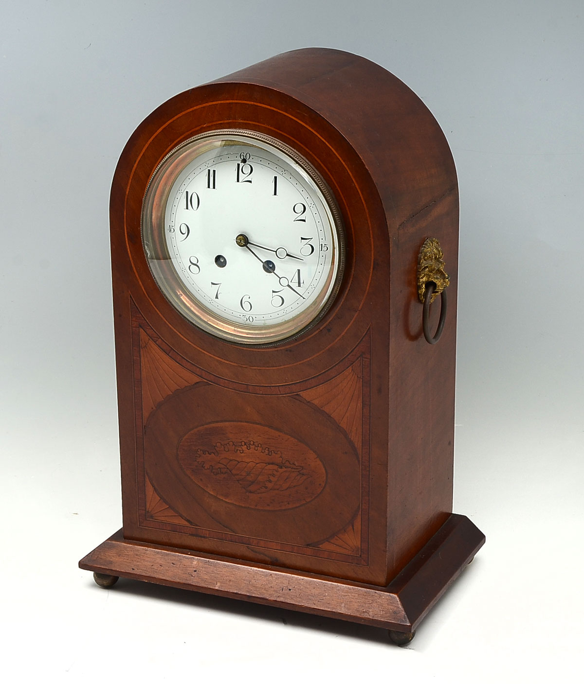 INLAID DOME TOP MANTLE CLOCK: Mantle