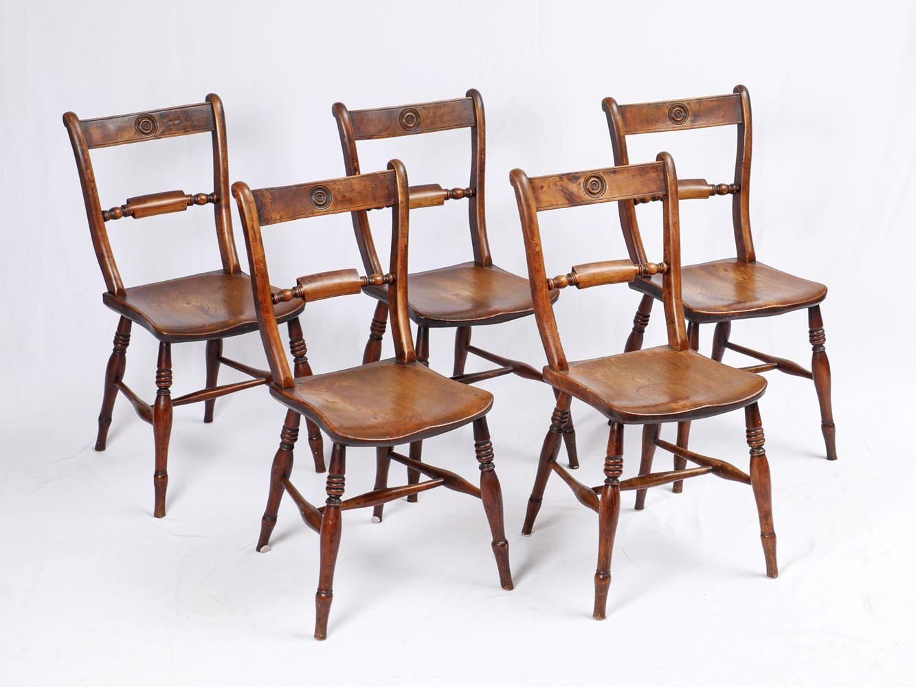 SET OF 5 YEW WOOD CHAIRS Very 36e76d