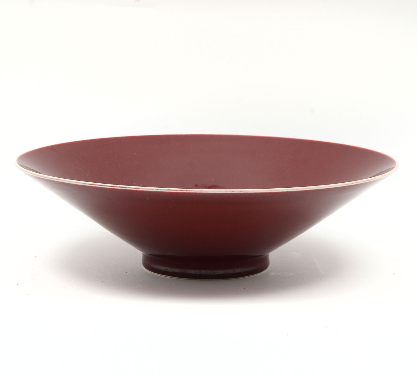 LARGE CHINESE RED FLAMBE FLARED 36e7e0