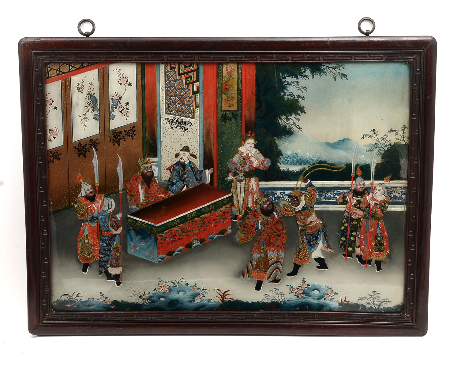 CHINESE REVERSE PAINTING ON GLASS: