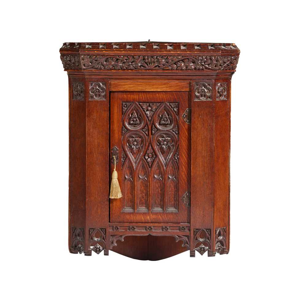 ENGLISH GOTHIC REVIVAL CORNER CUPBOARD  36e87a