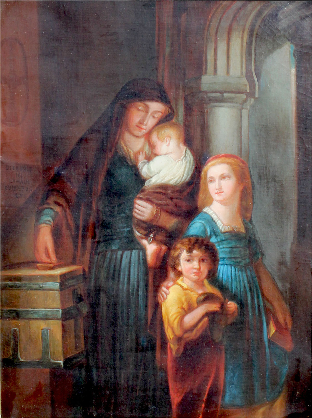 19TH CENTURY GENRE PAINTING WITH 36e94a