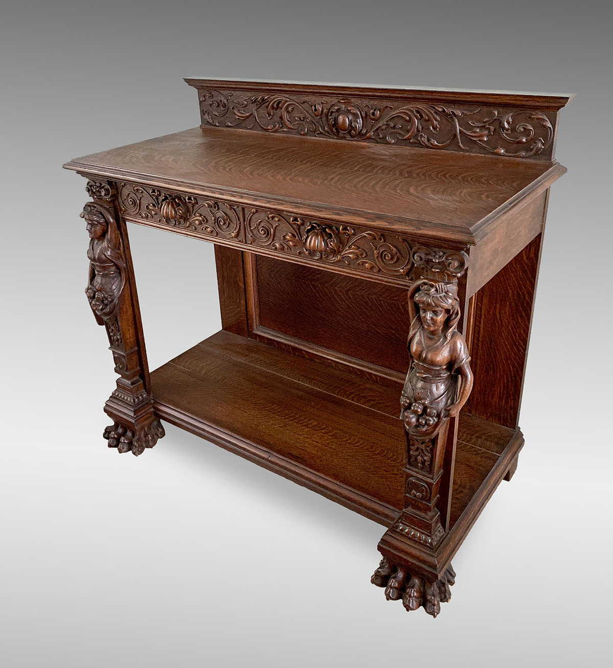 HORNER ERA CARVED OAK SERVER: Oak