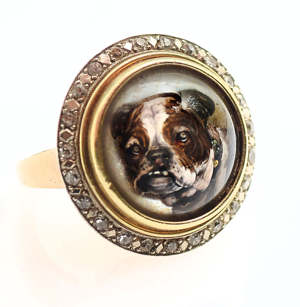 14K BULLDOG DIAMOND RING 14K 36e9f4