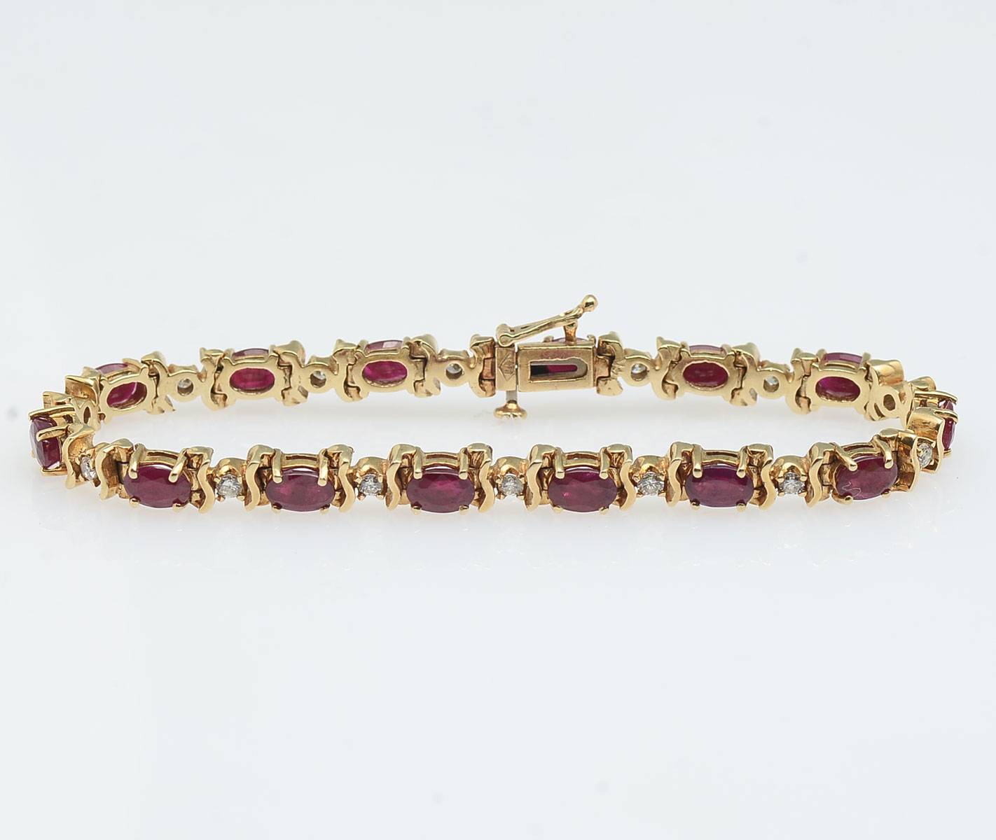 14K RUBY DIAMOND BRACELET 14K 36ea21