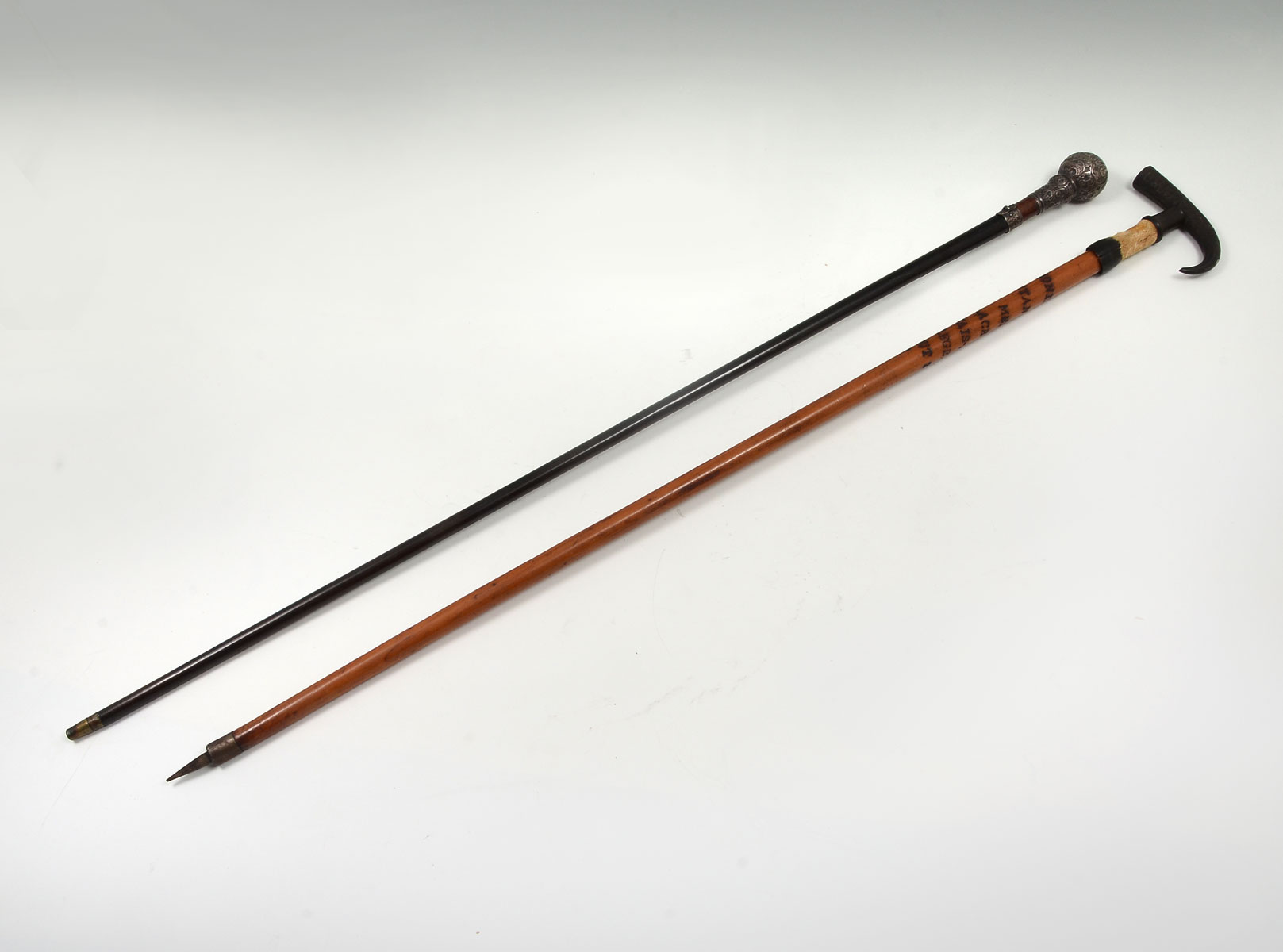 2 PC. ANTIQUE CANE COLLECTION: