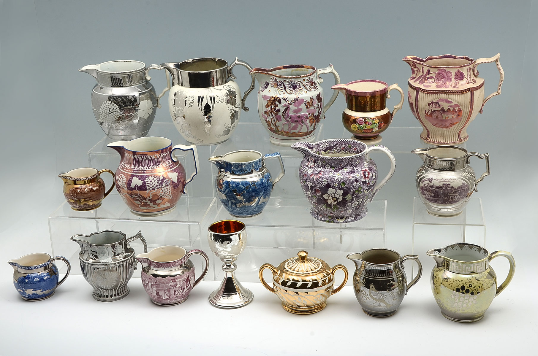 17 PIECE LUSTERWARE COLLECTION: Comprising;
