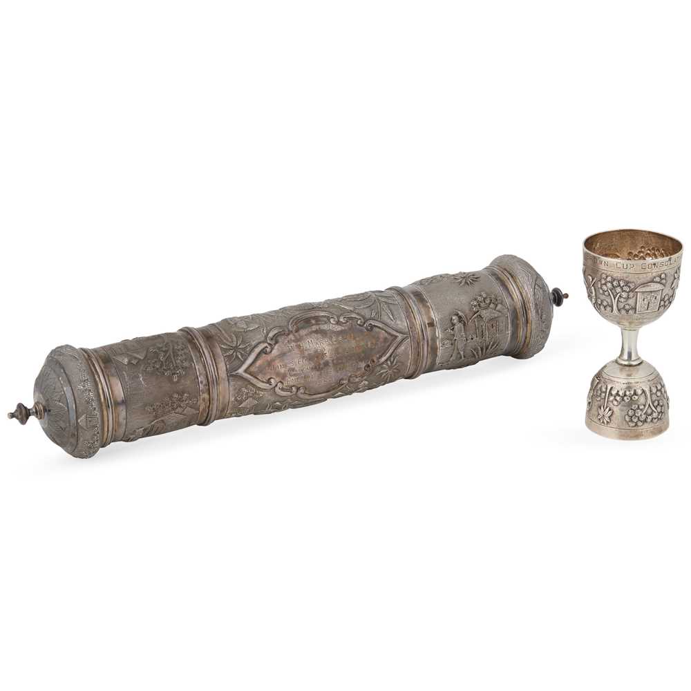 AN INDIAN SCROLL HOLDER unmarked,