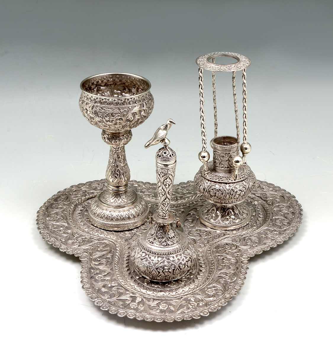 4 PIECE PERSIAN SILVER CEREMONIAL 36ebfe