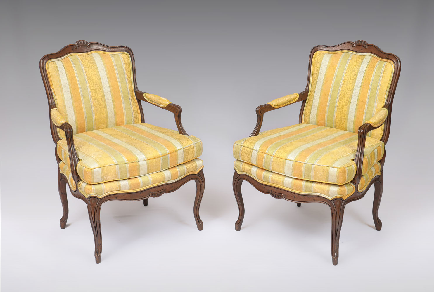 PR CARVED FRENCH FAUTEUIL CHAIRS: