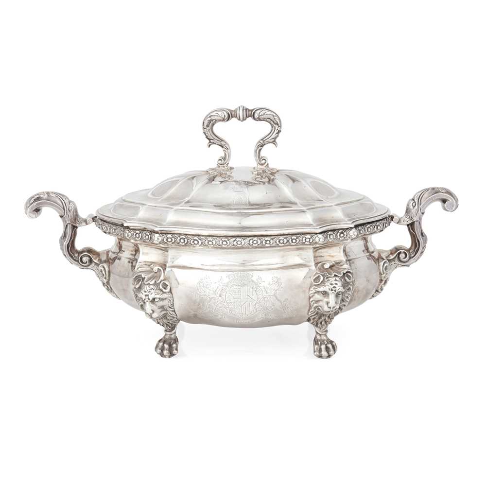 A GEORGE II TWIN HANDLED TUREEN 36ec7b