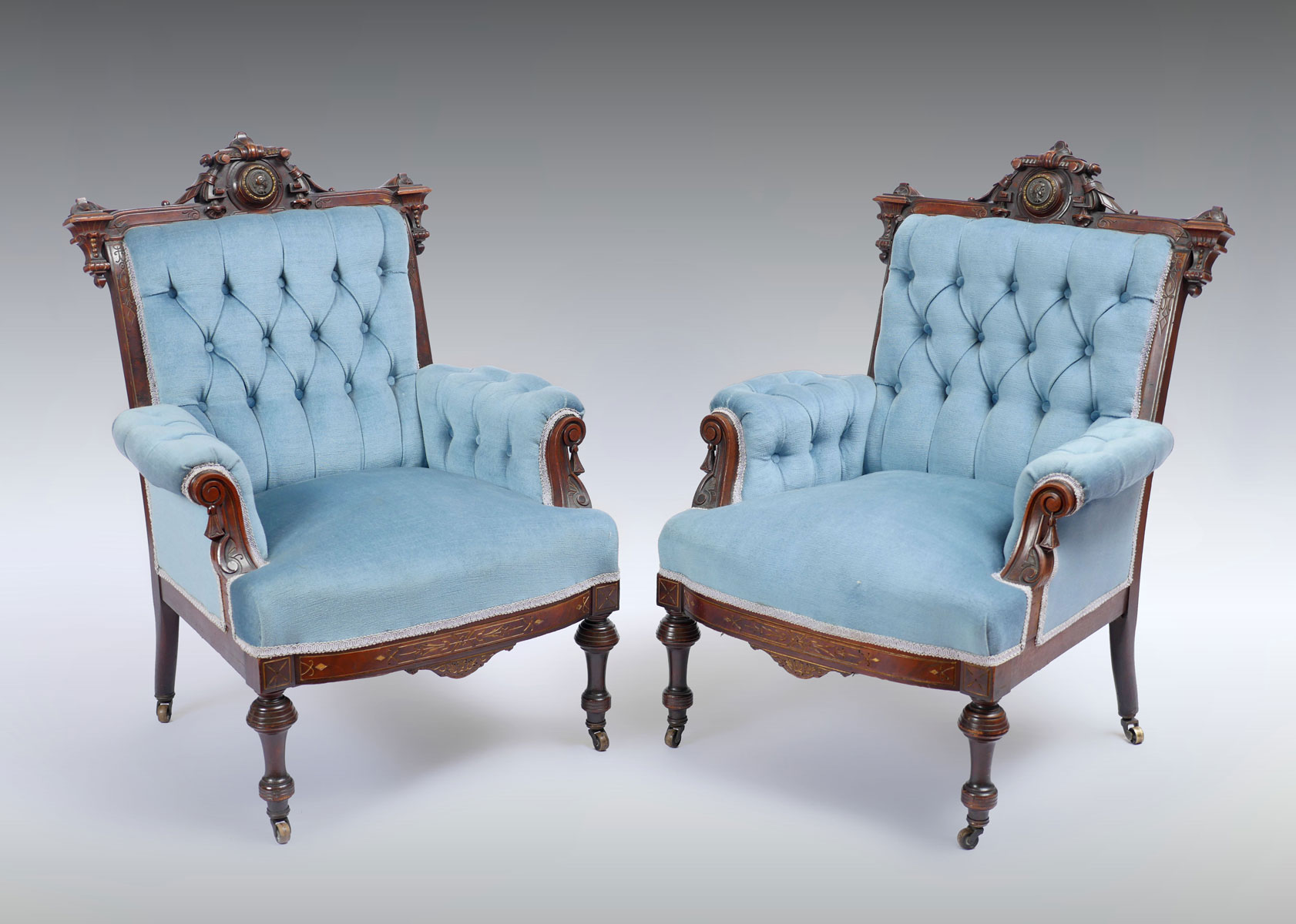 PR JOHN JELLIFF ATTRIBUTED SLIPPER CHAIRS: