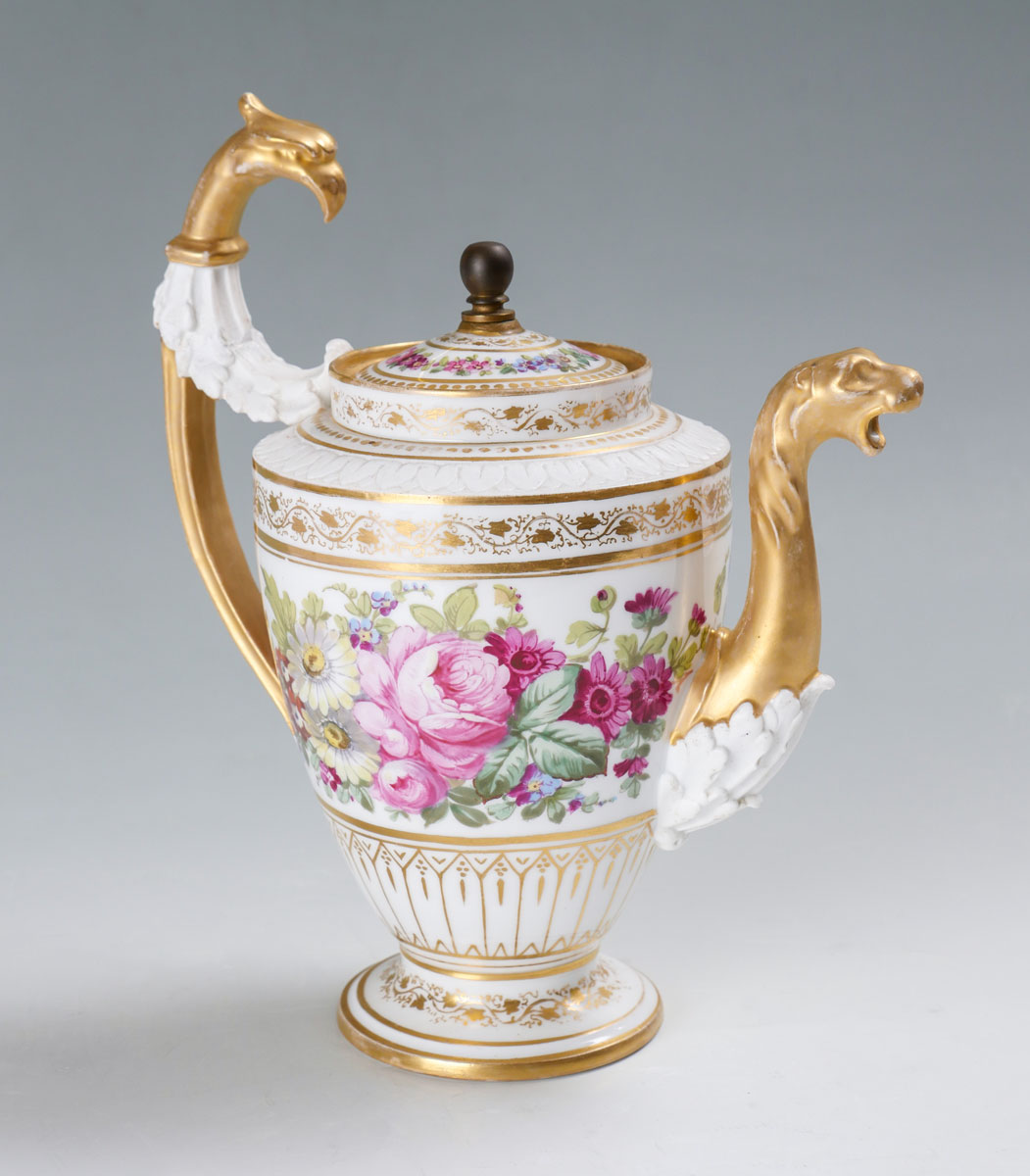 SEVRES FIGURAL TEA POT: Sevres