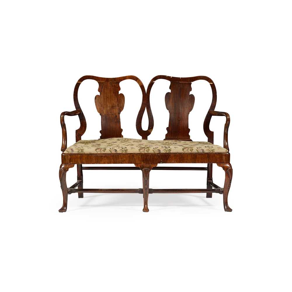 QUEEN ANNE WALNUT DOUBLE CHAIR 36ed79