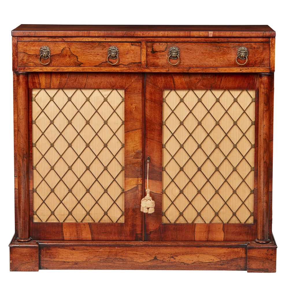 REGENCY STYLE ROSEWOOD SIDE CABINET
LATE