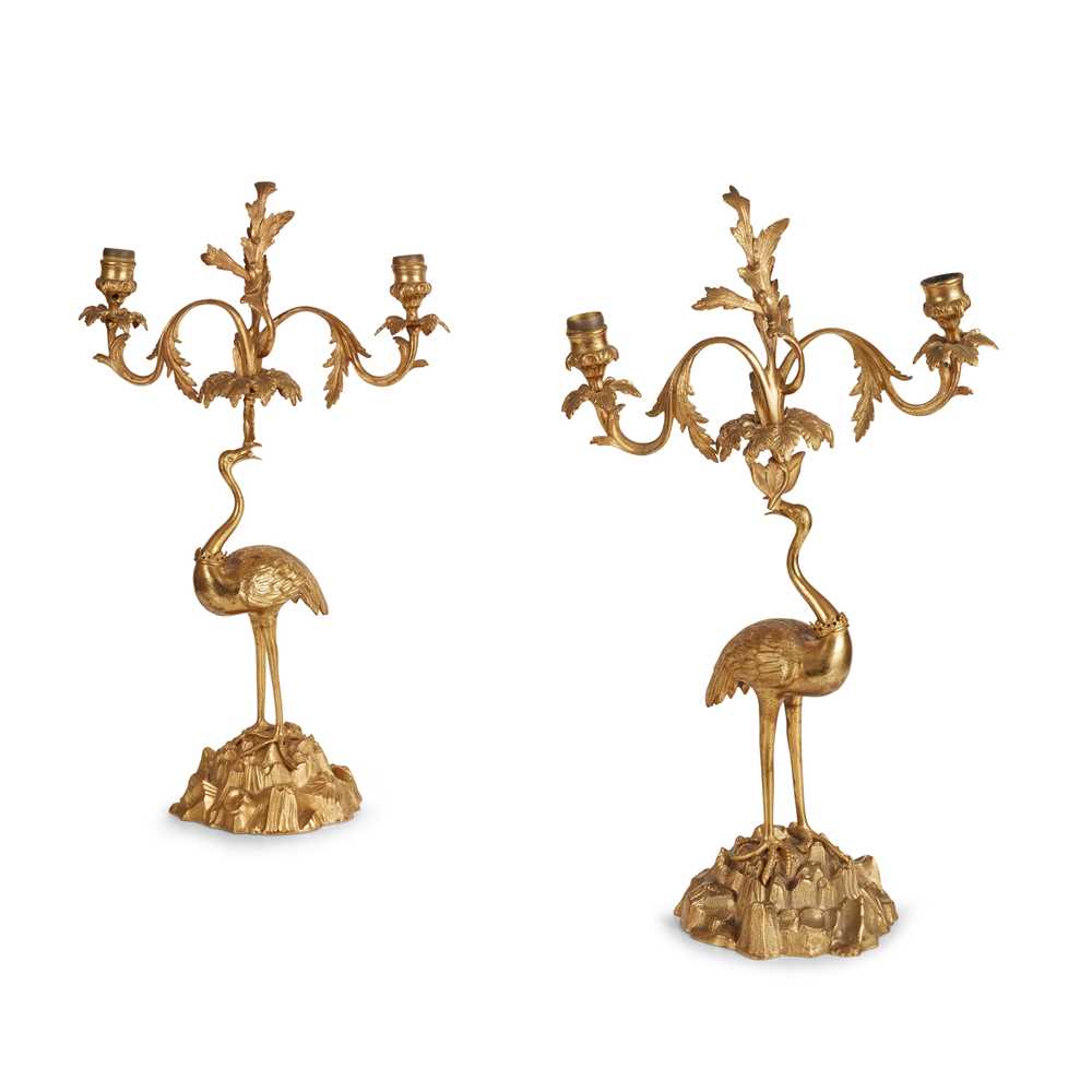 PAIR OF GILT BRONZE CANDELABRA  36eddb