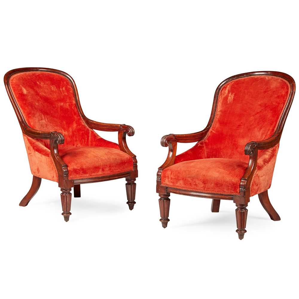 PAIR OF WILLIAM IV MAHOGANY LIBRARY