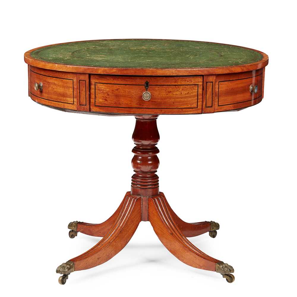 SMALL REGENCY MAHOGANY DRUM TABLE EARLY 36edfb