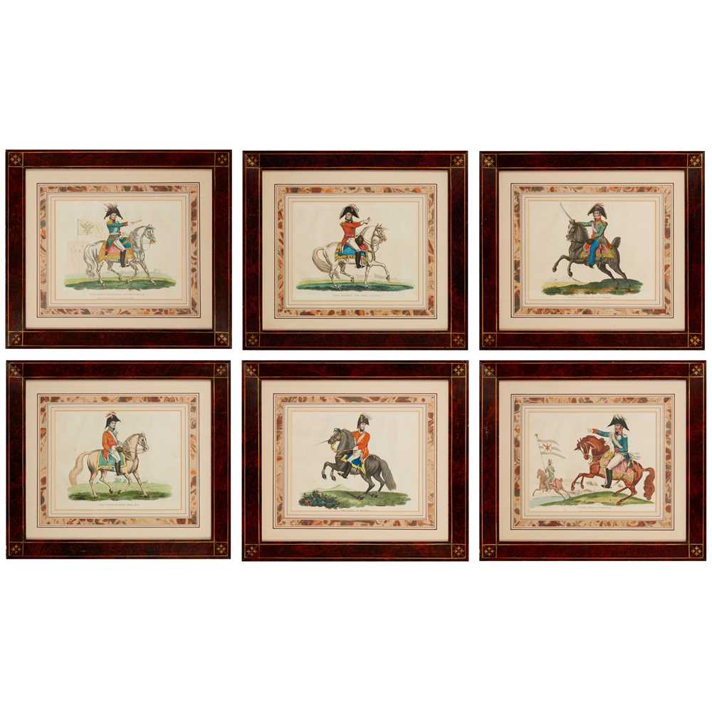 SET OF SIX HAND-COLOURED EQUESTRIAN