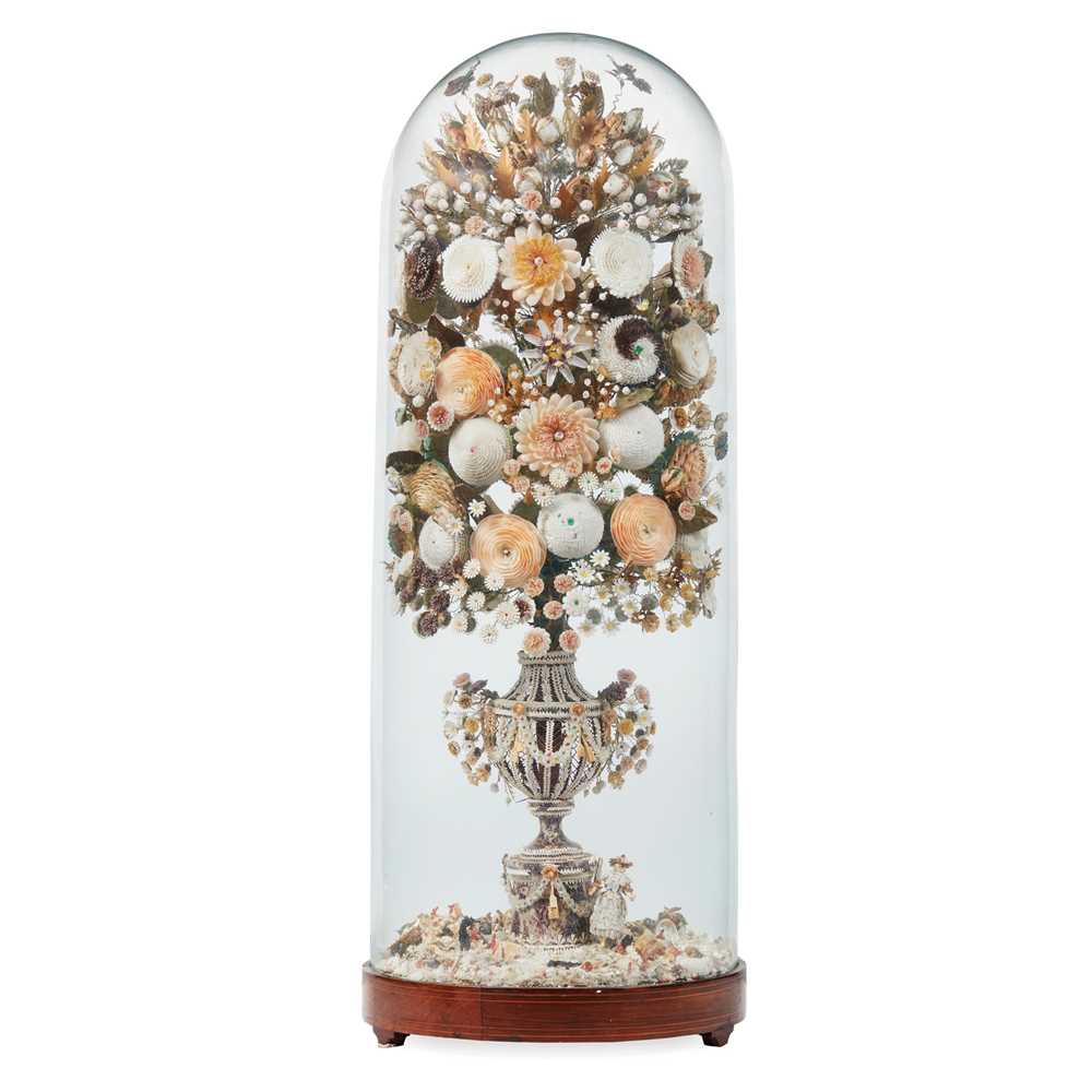 LARGE SHELL WORK FLOWER DISPLAY 36ee15