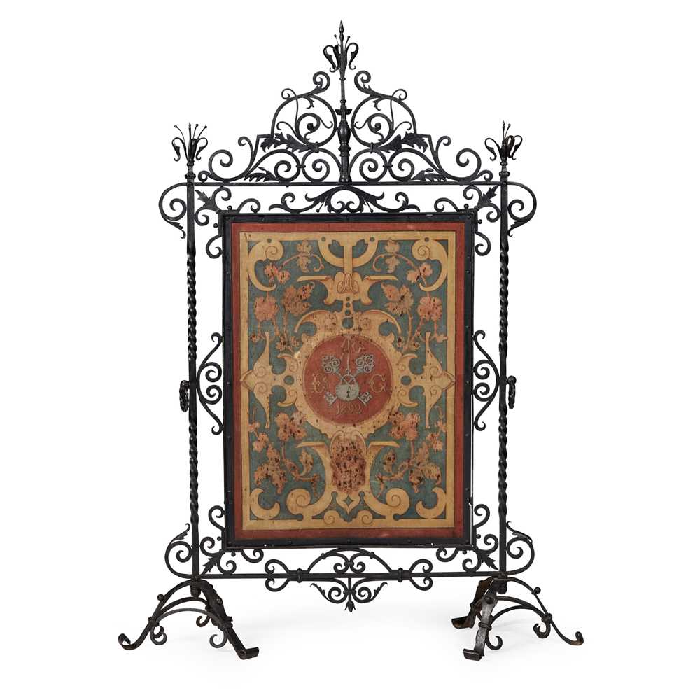 VICTORIAN LARGE WROUGHT IRON FIRE