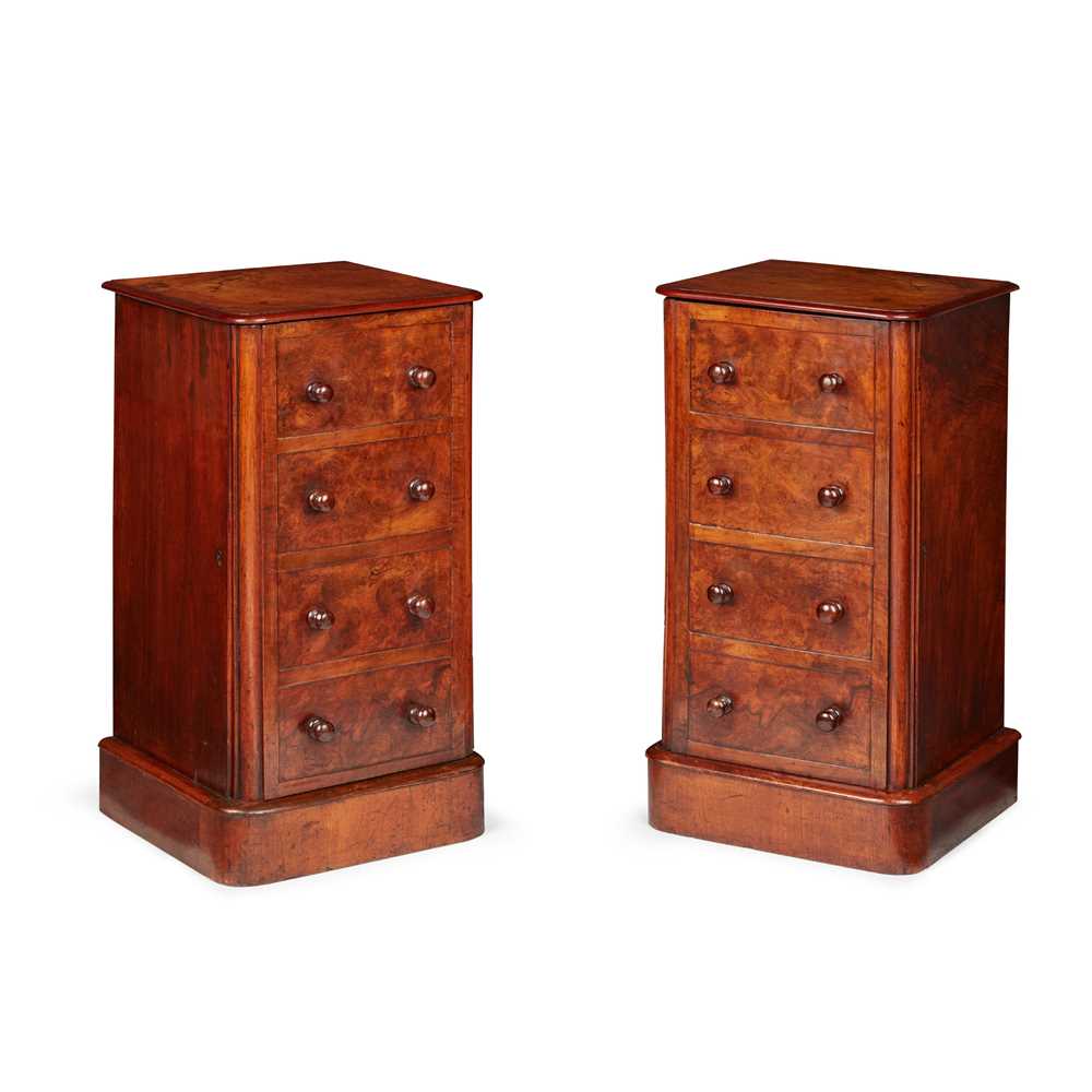 PAIR OF VICTORIAN WALNUT BEDSIDE 36ee25