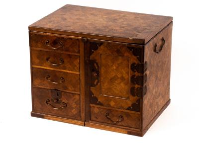 A Japanese inlaid desktop cabinet,