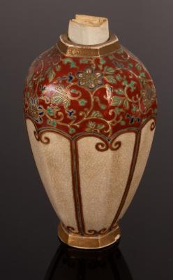 A Japanese Satsuma vase of hexagonal