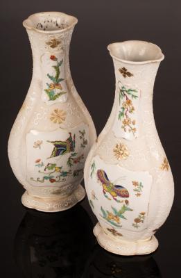 A pair of Cantonese baluster vases with