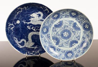 Two 20th Century Chinese blue and