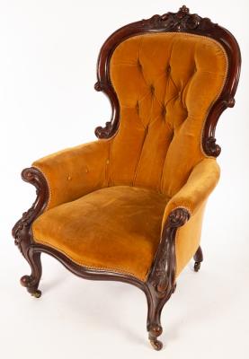 A Victorian walnut armchair with 36c7ee