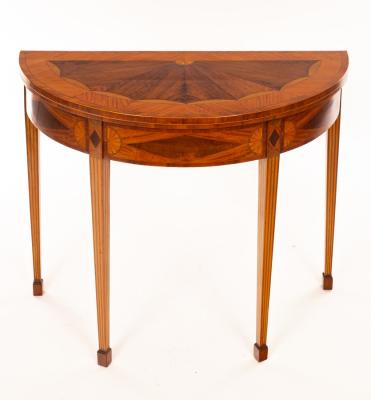 A late 18th Century satinwood card table,