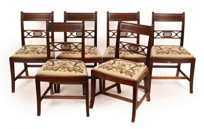 Six Regency mahogany dining chairs