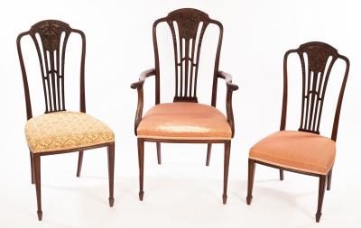 A pair of Edwardian single chairs