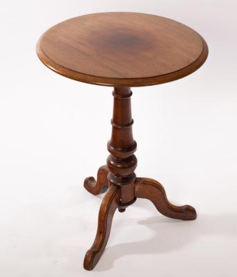 A Victorian walnut tripod table,