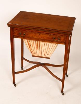 A late 19th Century satinwood work/card