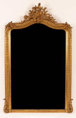 A gilt framed overmantel mirror,