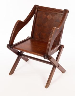 A Glastonbury type chair with parquetry 36c84f