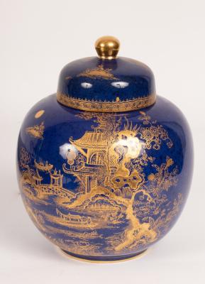 A Wilton Ware blue jar and cover  36c8aa
