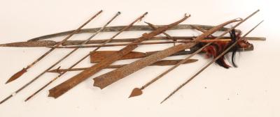 A quantity of tribal weapons, to