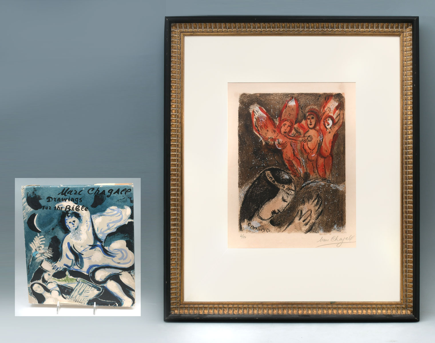 2 PIECE MARC CHAGALL LOT: 1) Lithograph