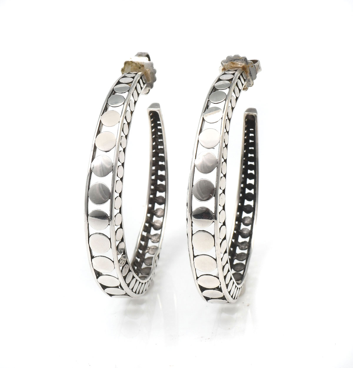 JOHN HARDY STERLING DOT HOOP EARRINGS  36c923