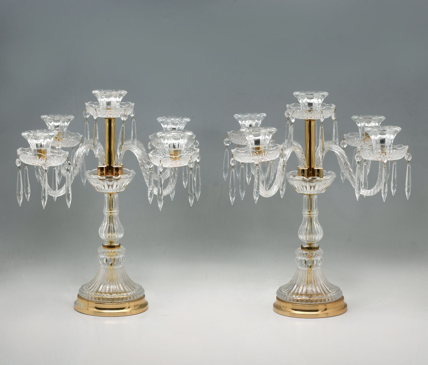 PAIR OF CRYSTAL TABLE CANDELABRUM  36c97a
