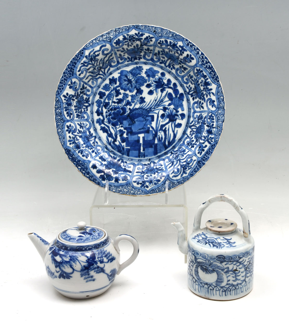 3 PC 19TH C CHINESE BLUE AND 36c9a7