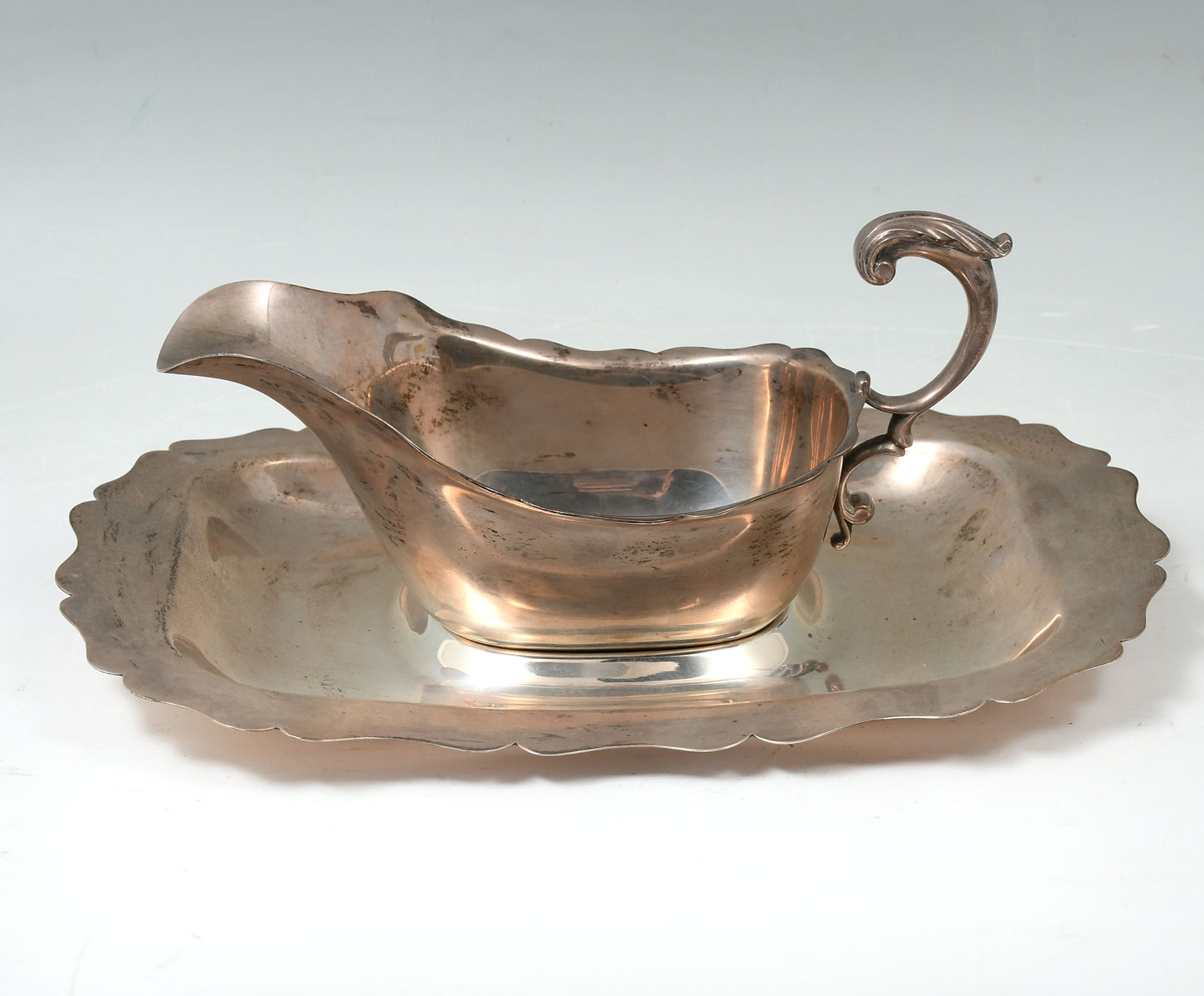 2 PC. STERLING GRAVY BOWL & UNDERPLATE: