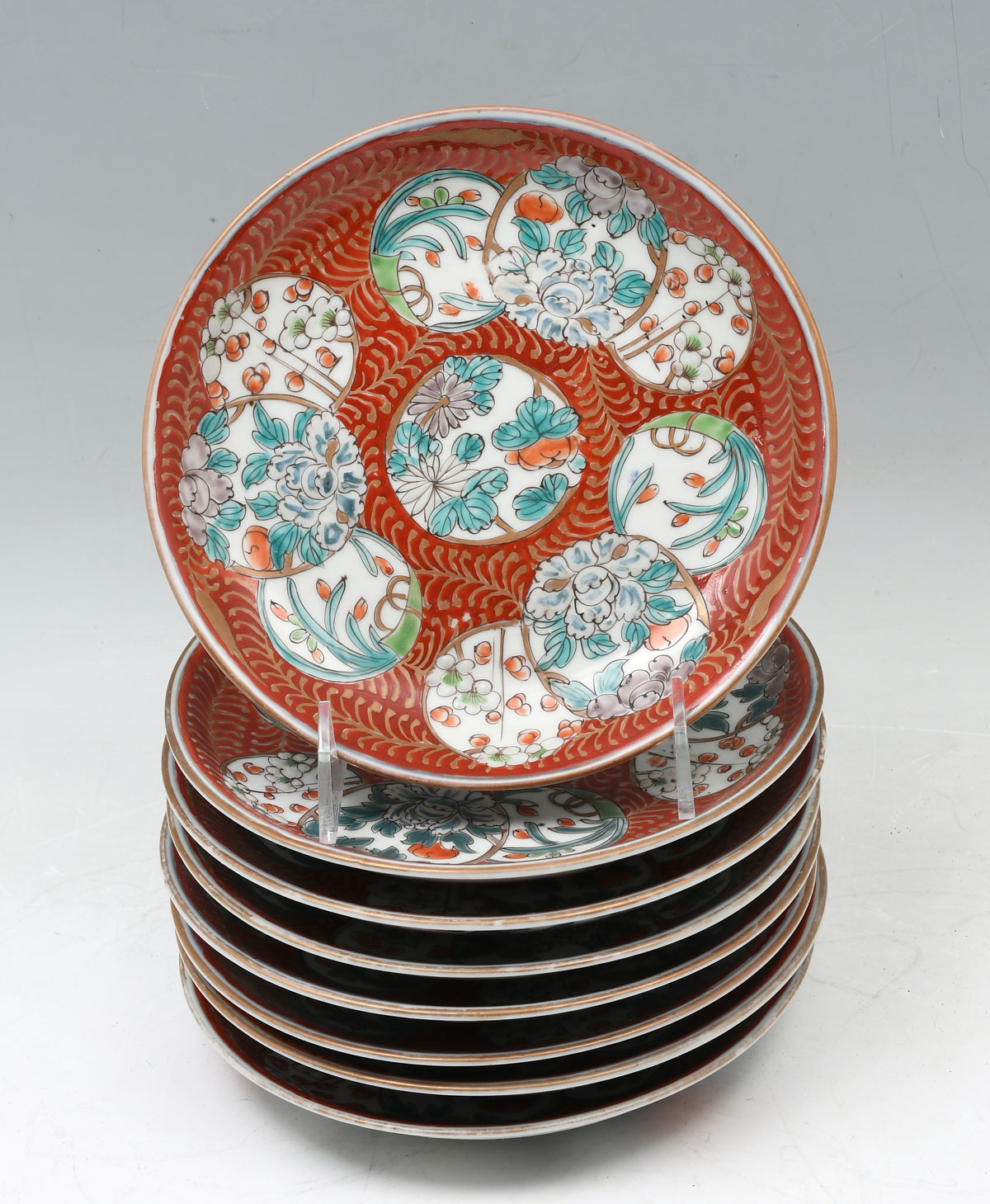 8 PC. JAPANESE IMARI ARITA PLATES: