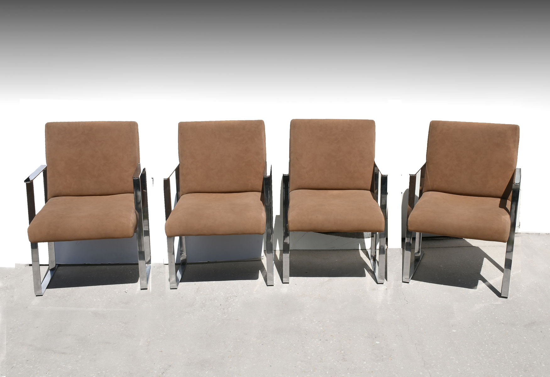 4 MILO BAUGHMAN CHROMED ARMCHAIRS  36c9f9